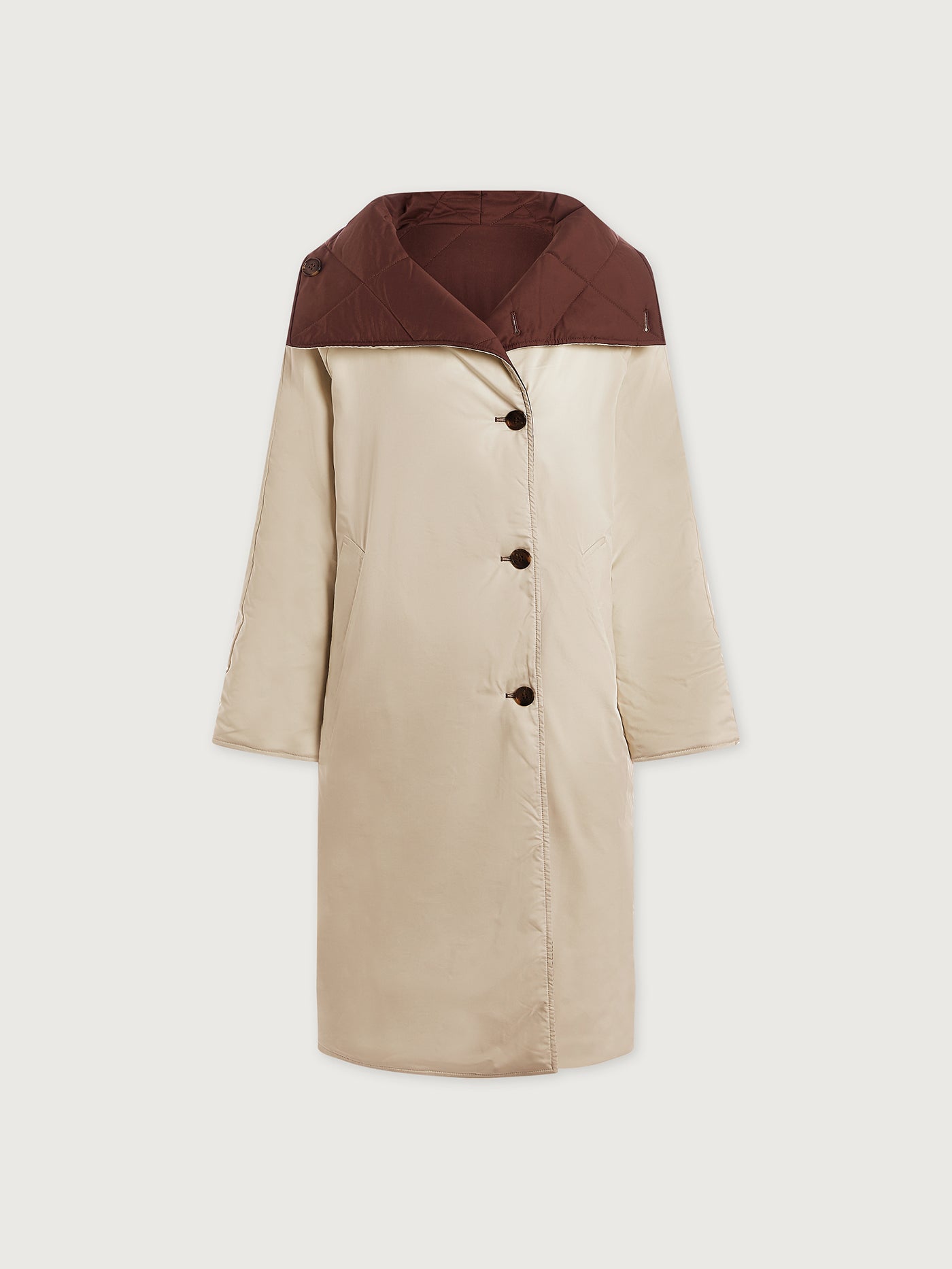 Varley Deep Mahogany Annalise Reversible Wrap Coat