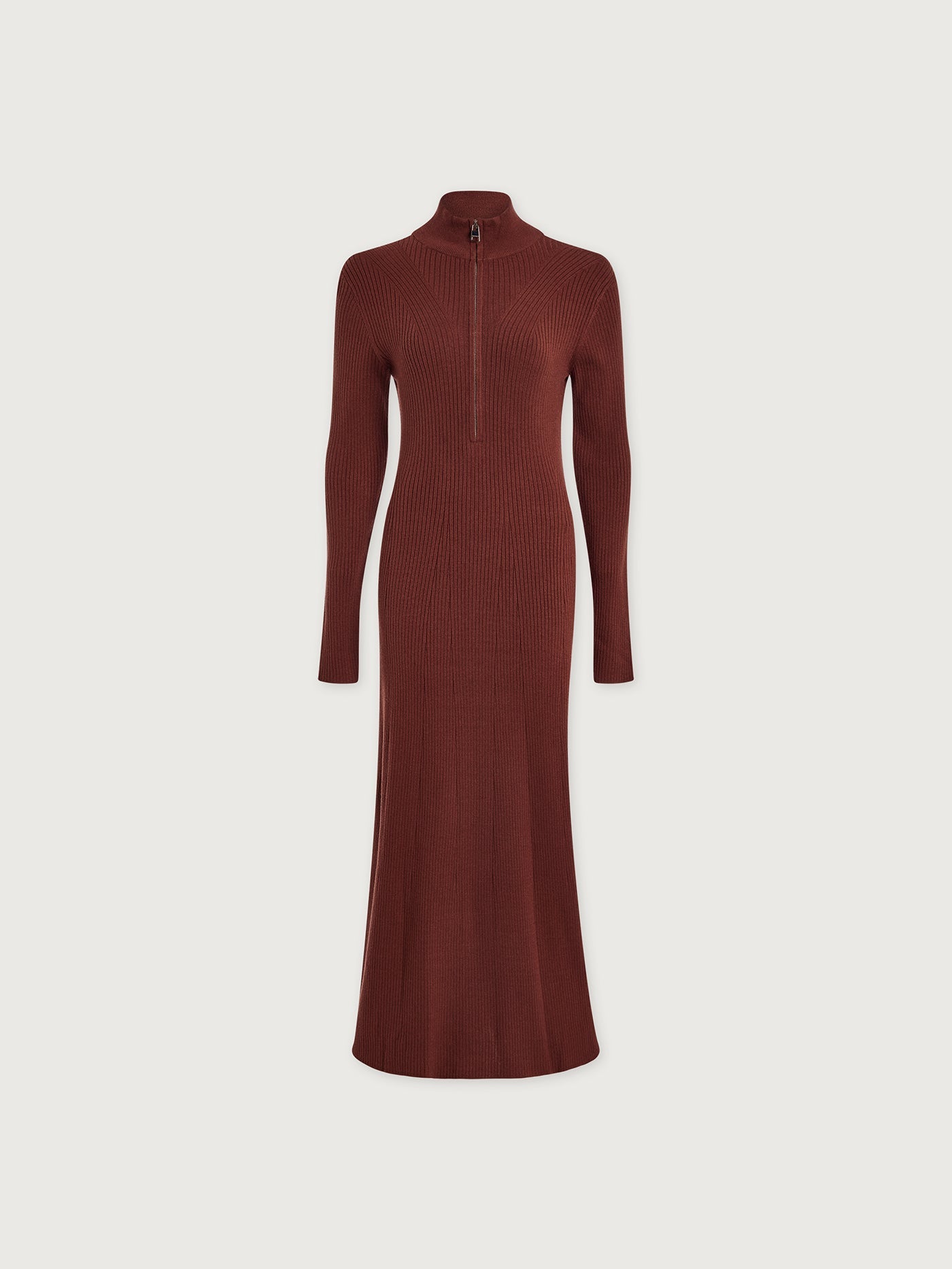 Varley Cinnamon Burnet Zip Knit Maxi Dress