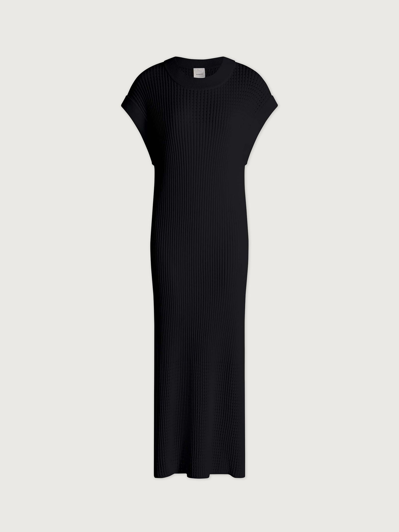 Varley Black Cheston Relaxed Knit Dress | VARLEY US