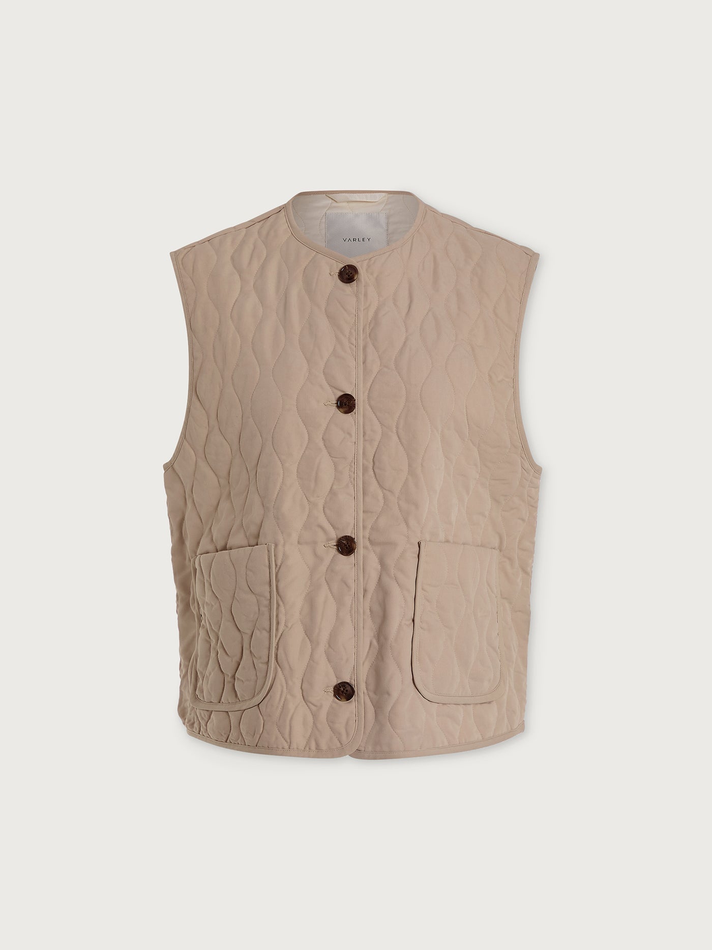 Varley Light Taupe Karla Quilted Gilet