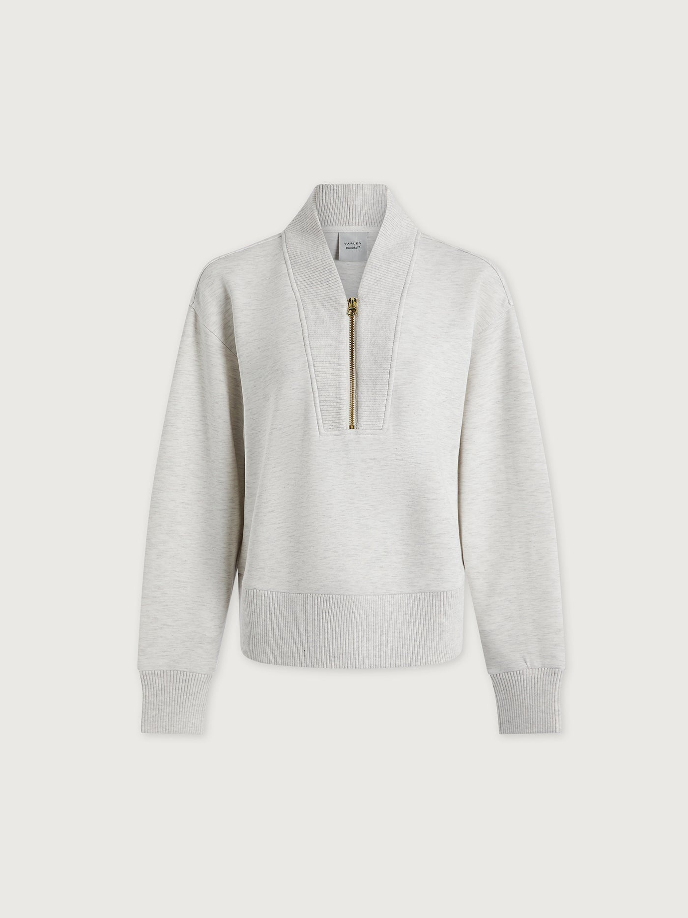 Varley Ivory Marl Sally Half Zip Sweat