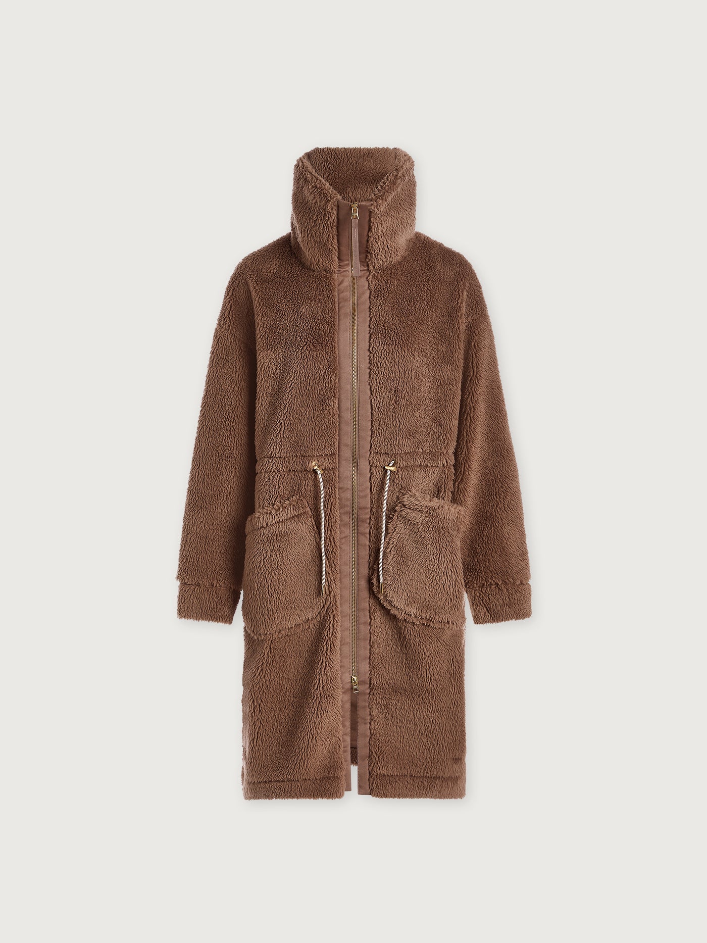 Varley Ash Taupe Logan Sherpa Coat