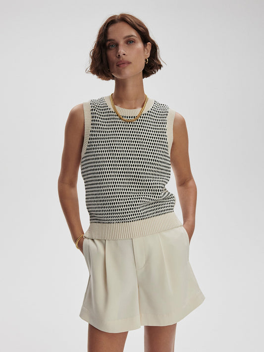 Varley Birch Multi Stitch Knowles Textured Knit Vest