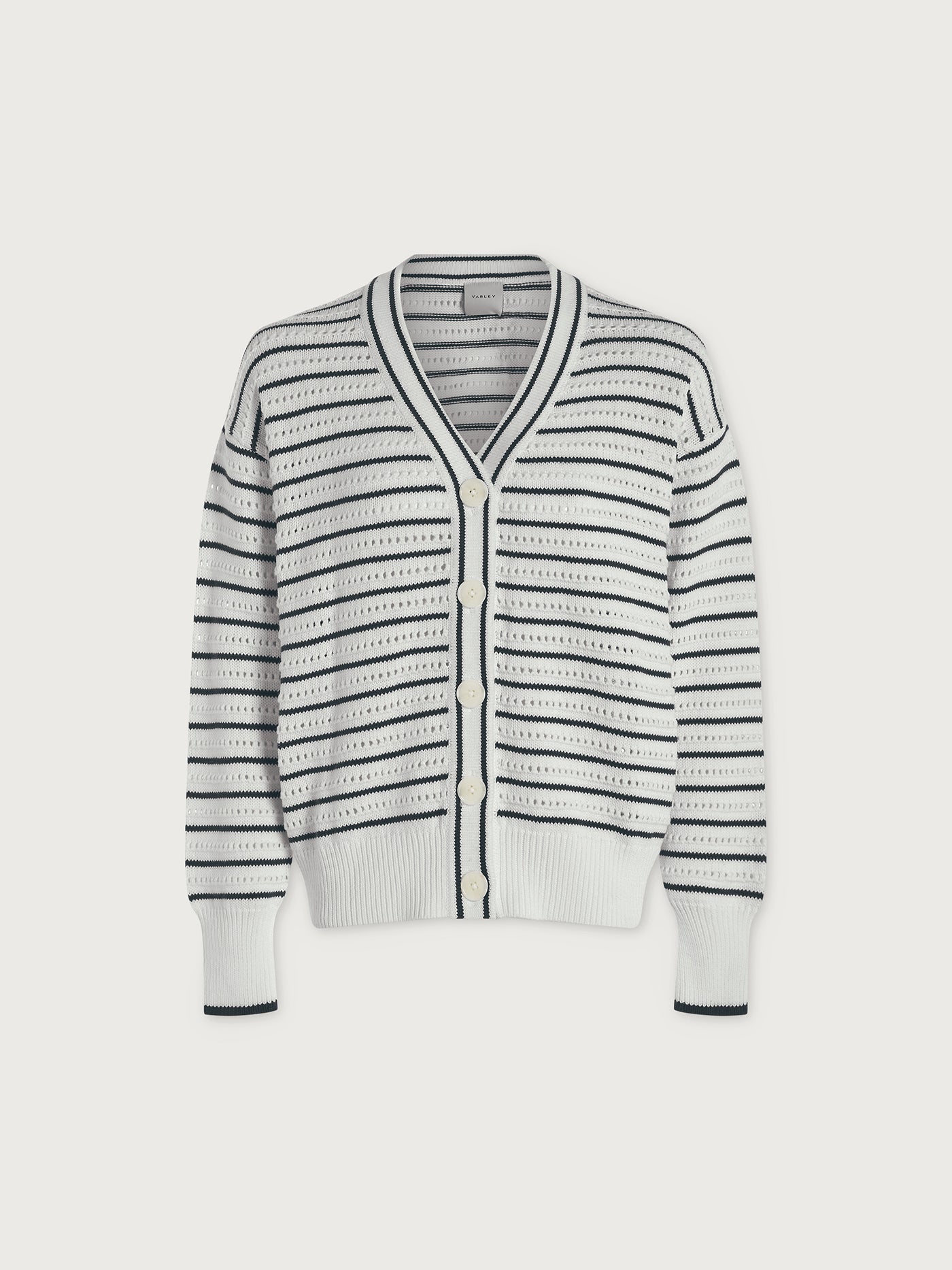 Varley White/ Blue Nights Antonia Relaxed Cardigan
