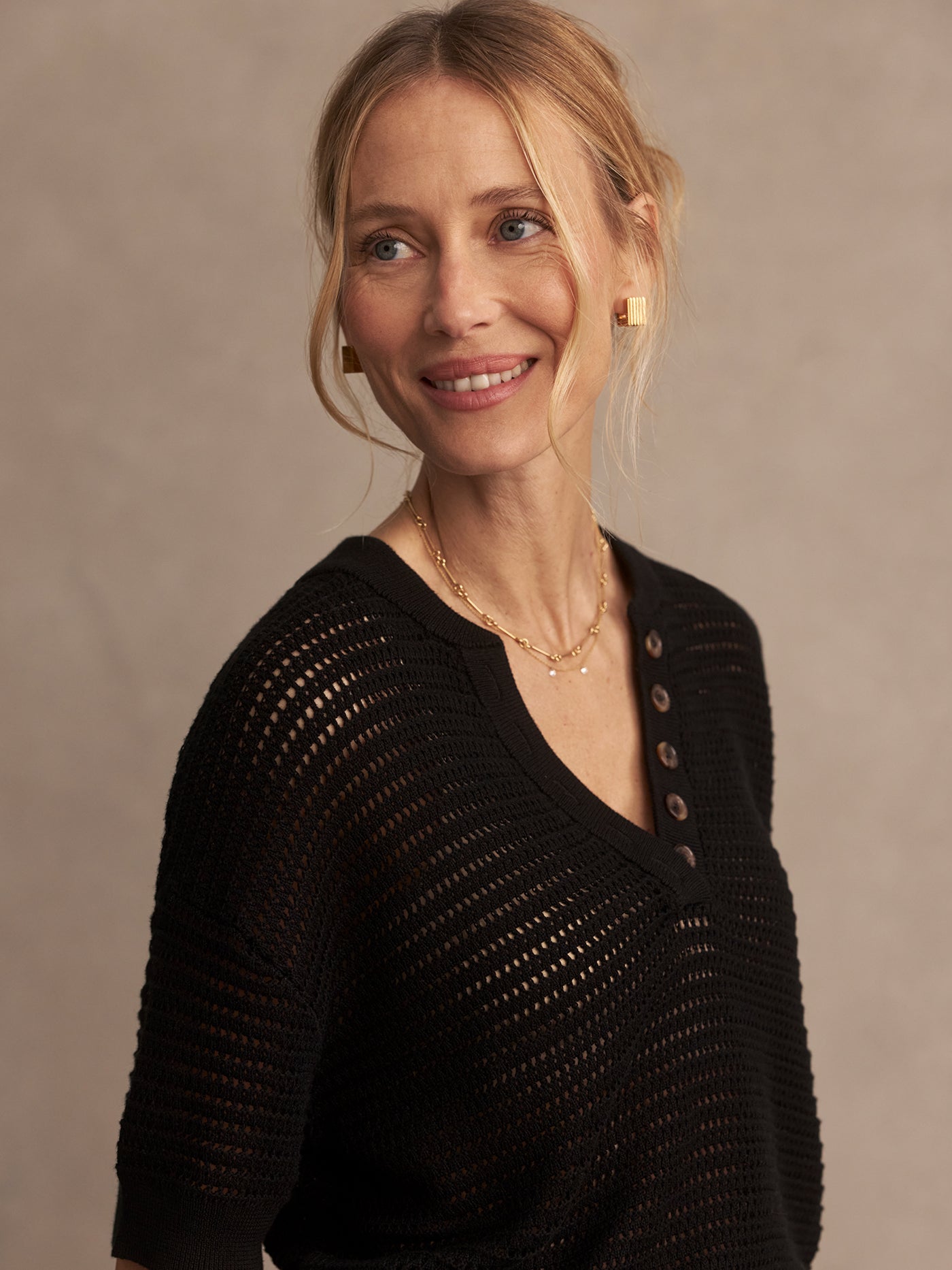 Varley Black Callie Knit Top