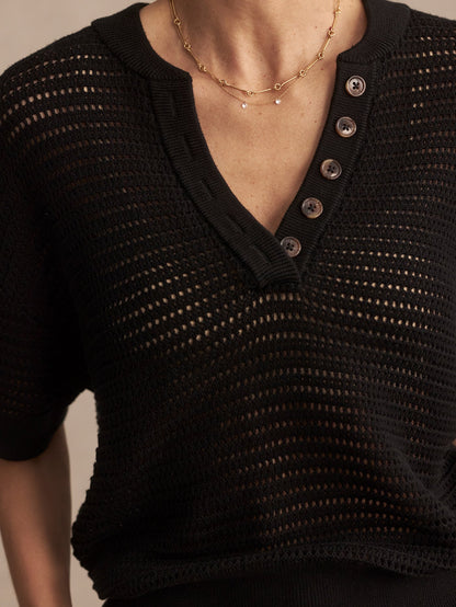 Varley Black Callie Knit Top