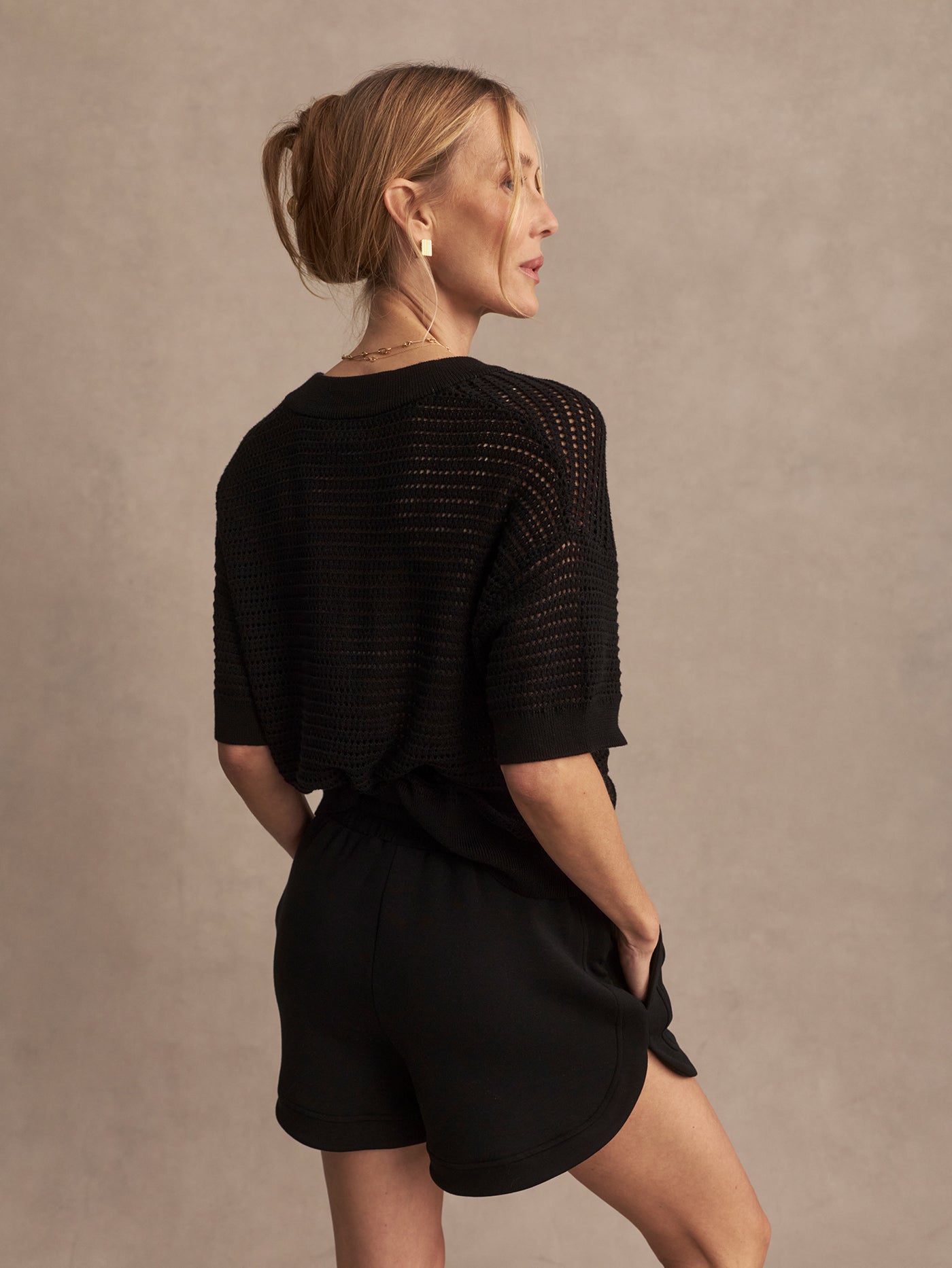 Varley Black Callie Knit Top