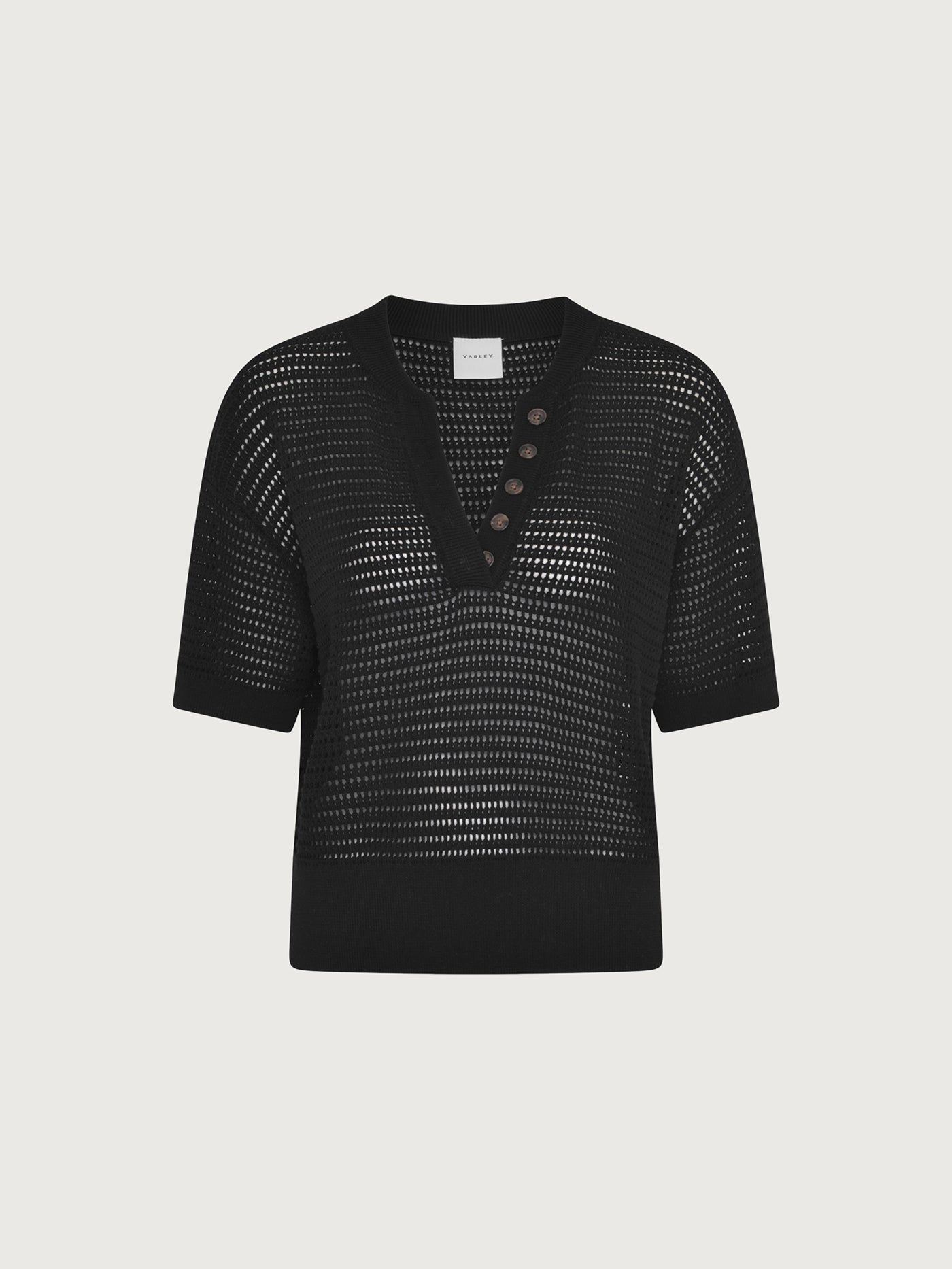Varley Black Callie Knit Top