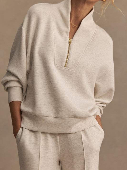 Varley Ivory Marl Davidson Sweat | VARLEY US