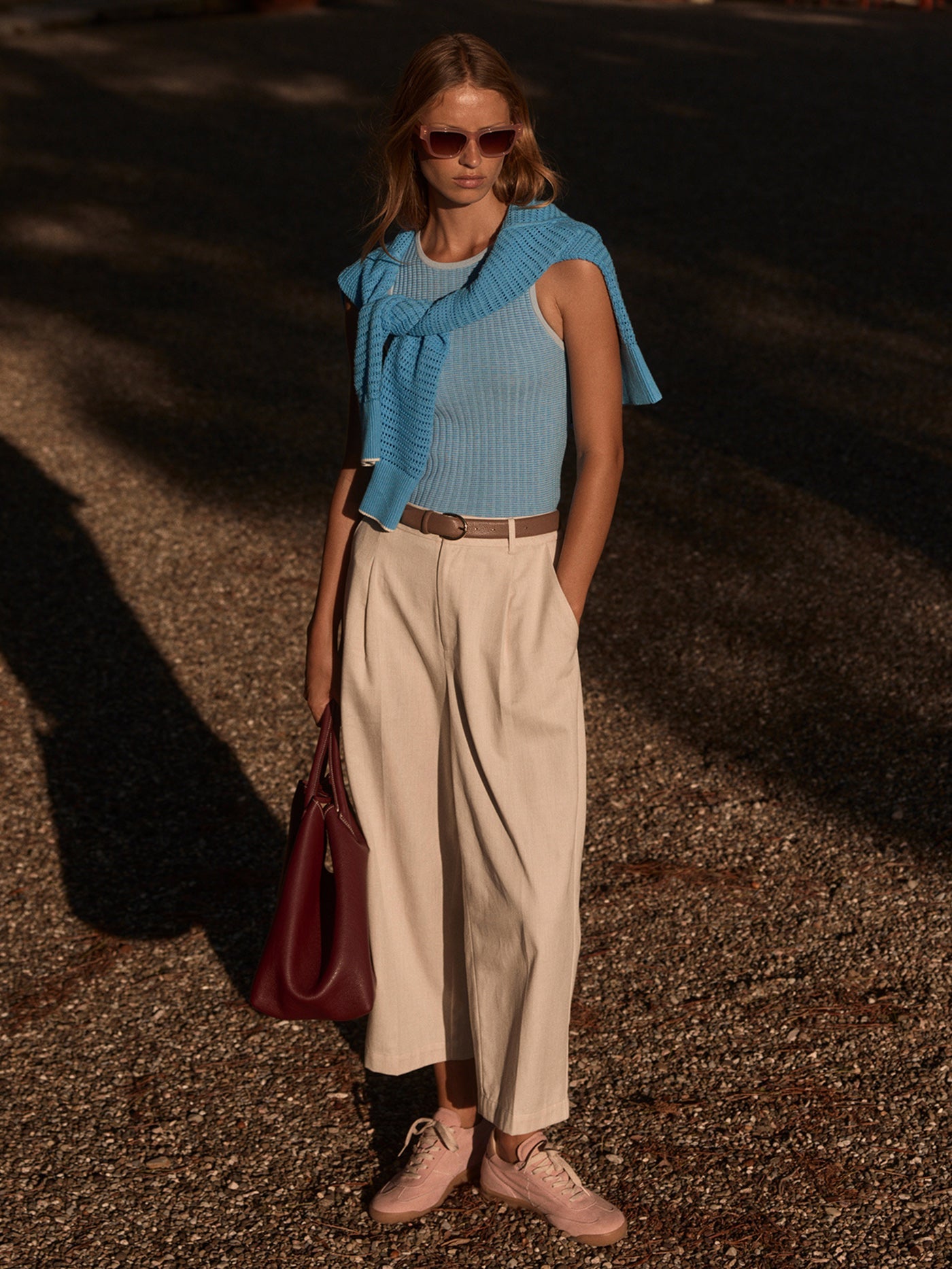 Varley Birch Marl Ellison Crop Wide Leg 24