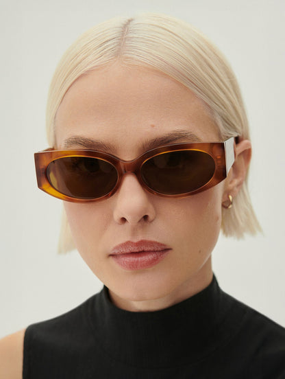 Varley Bright Tortoise Lambeth Oval Sunglasses