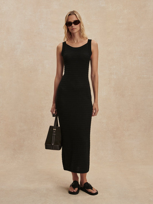 Varley Black Cusack Knit Dress