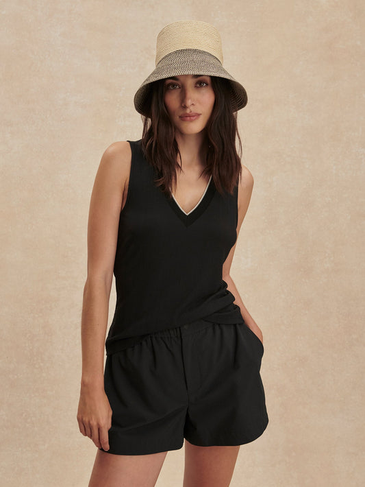 Varley Black Corby V Neck Tank