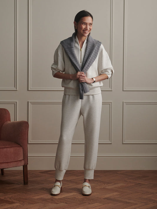 Varley Ivory Marl The Slim Cuff Pant 25"