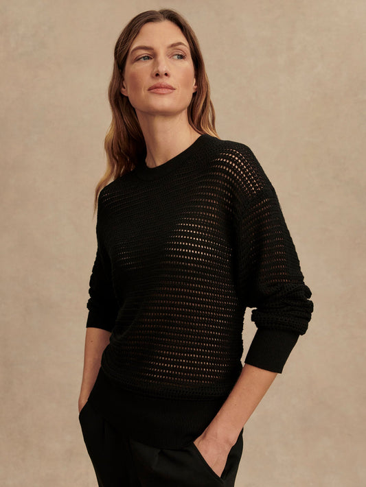 Varley Black Kershaw Knit Sweat | VARLEY US