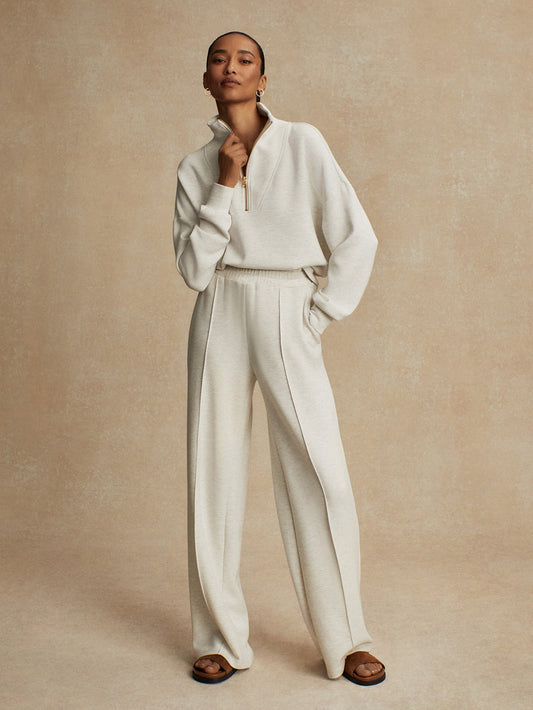 Varley Ivory Marl The Wide Leg Pant 30