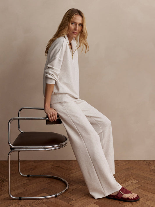 Varley Ivory Marl The Wide Leg Pant 32