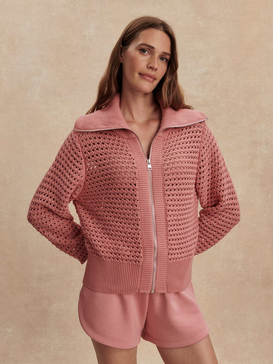 Varley Brandy Rose Eloise Zip-Through Knit | VARLEY US