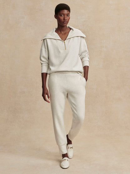 Varley Ivory Marl The Slim Cuff Pant 30
