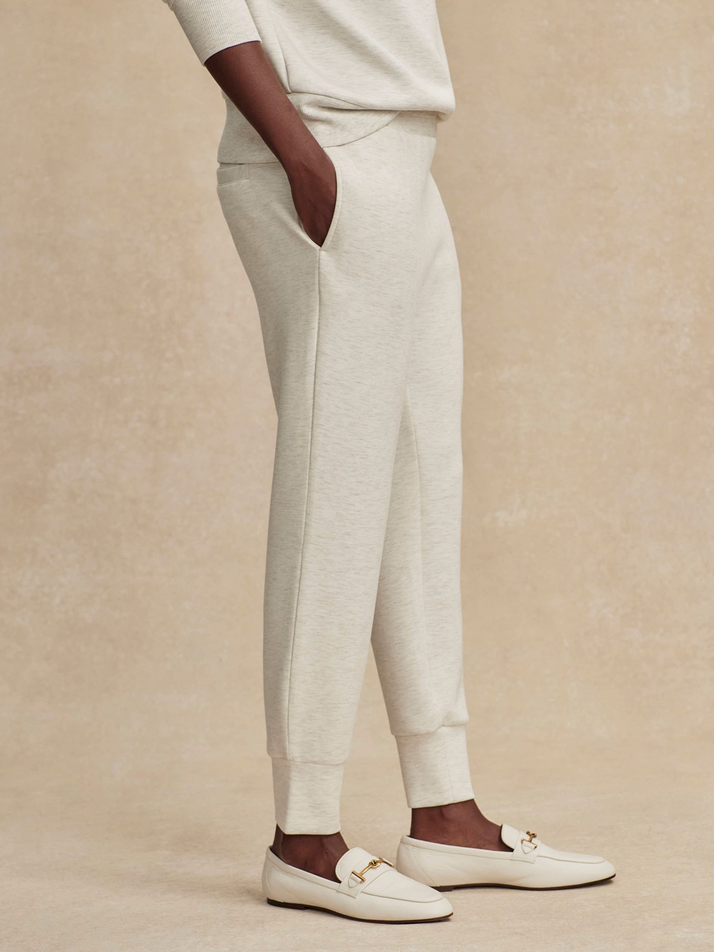 Varley Ivory Marl The Slim Cuff Pant 30