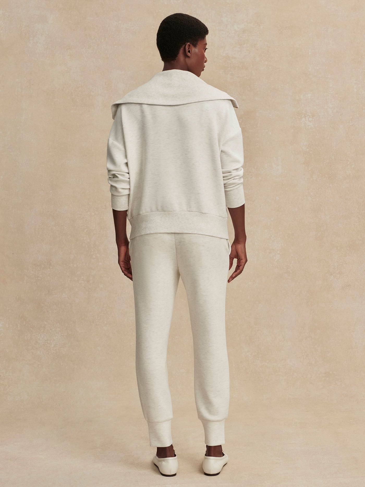 Varley Ivory Marl The Slim Cuff Pant 30