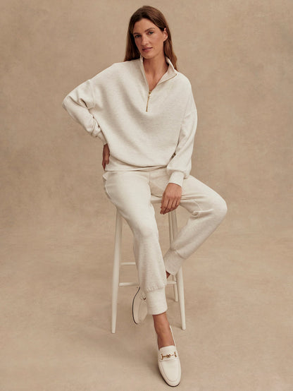 Varley Ivory Marl The Slim Cuff pant 27.5