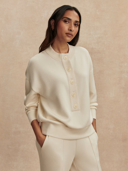 Varley Pristine Reena Button Front Sweat