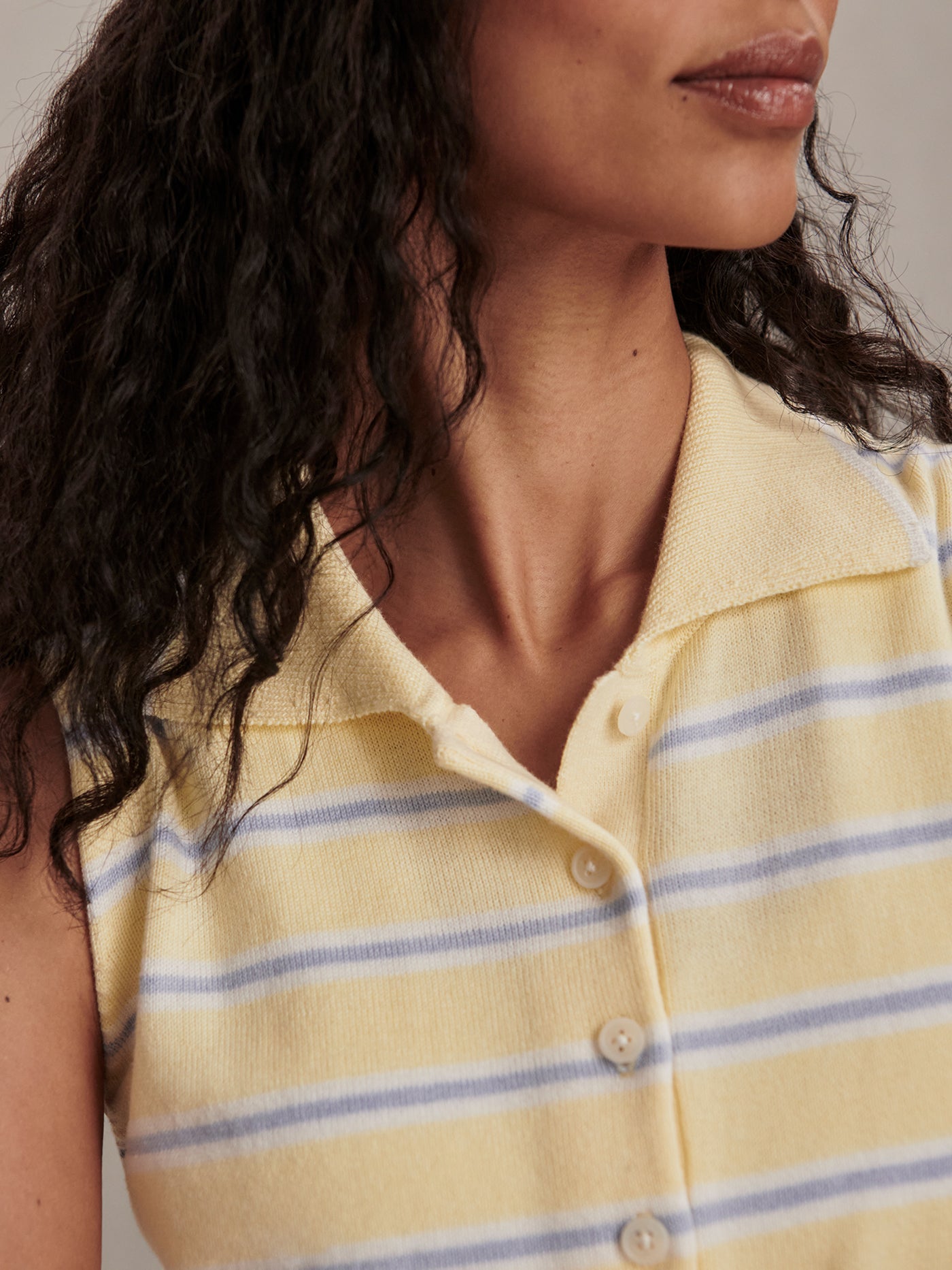 Varley Anise Flower/ Xenon Blue Rue Polo Tank Top