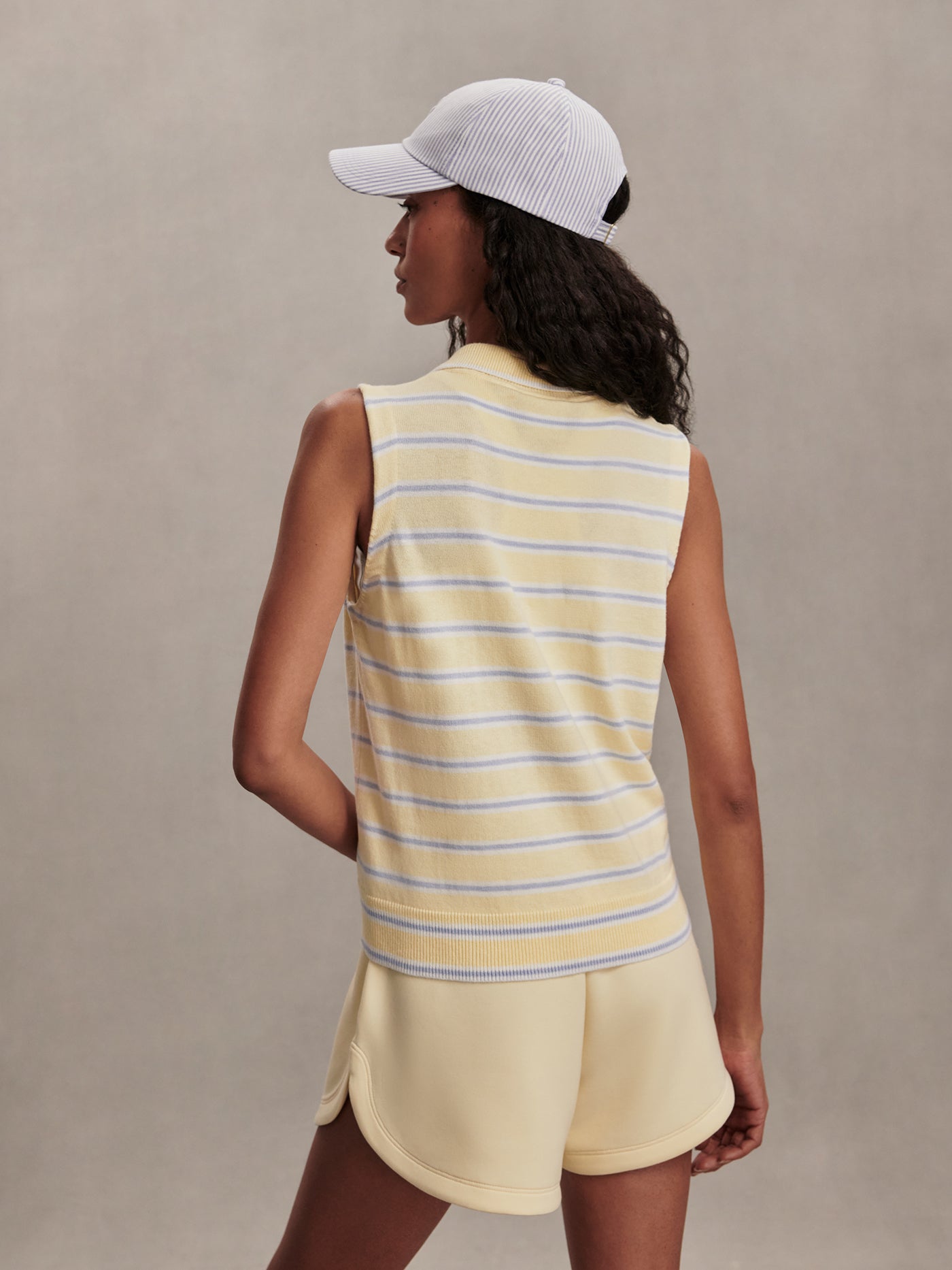 Varley Anise Flower/ Xenon Blue Rue Polo Tank Top