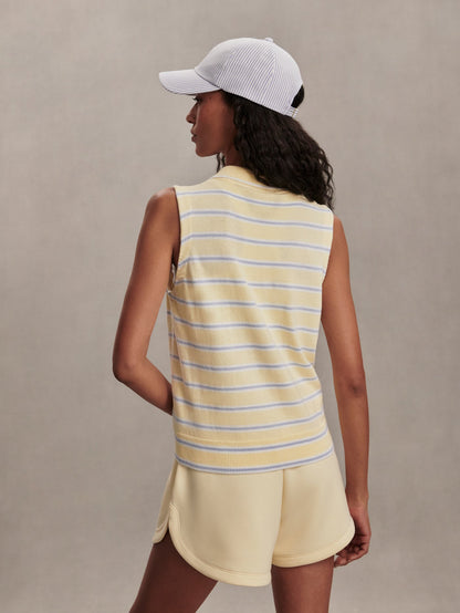 Varley Anise Flower/ Xenon Blue Rue Polo Tank Top