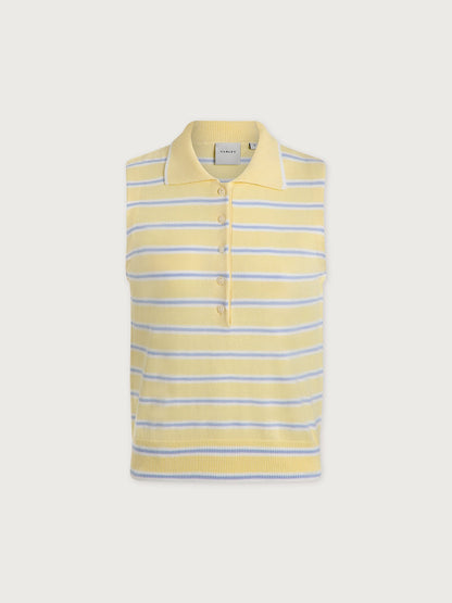 Varley Anise Flower/ Xenon Blue Rue Polo Tank Top