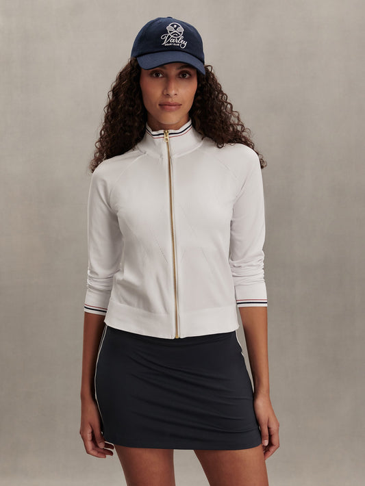 Varley White Len Seamless Zip Through Jacket