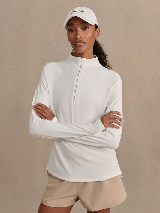 Varley White Amren Half Zip