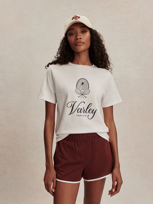 Varley White Coventry Branded Tee | VARLEY US