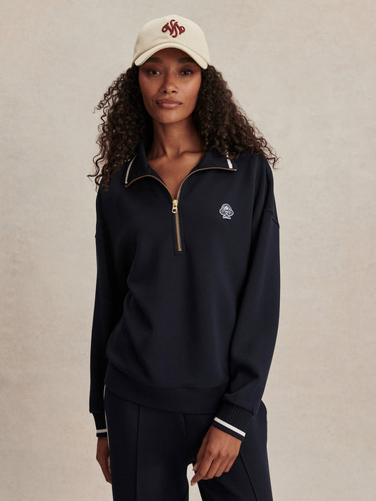 Varley Navy Bertie Half Zip Sweat