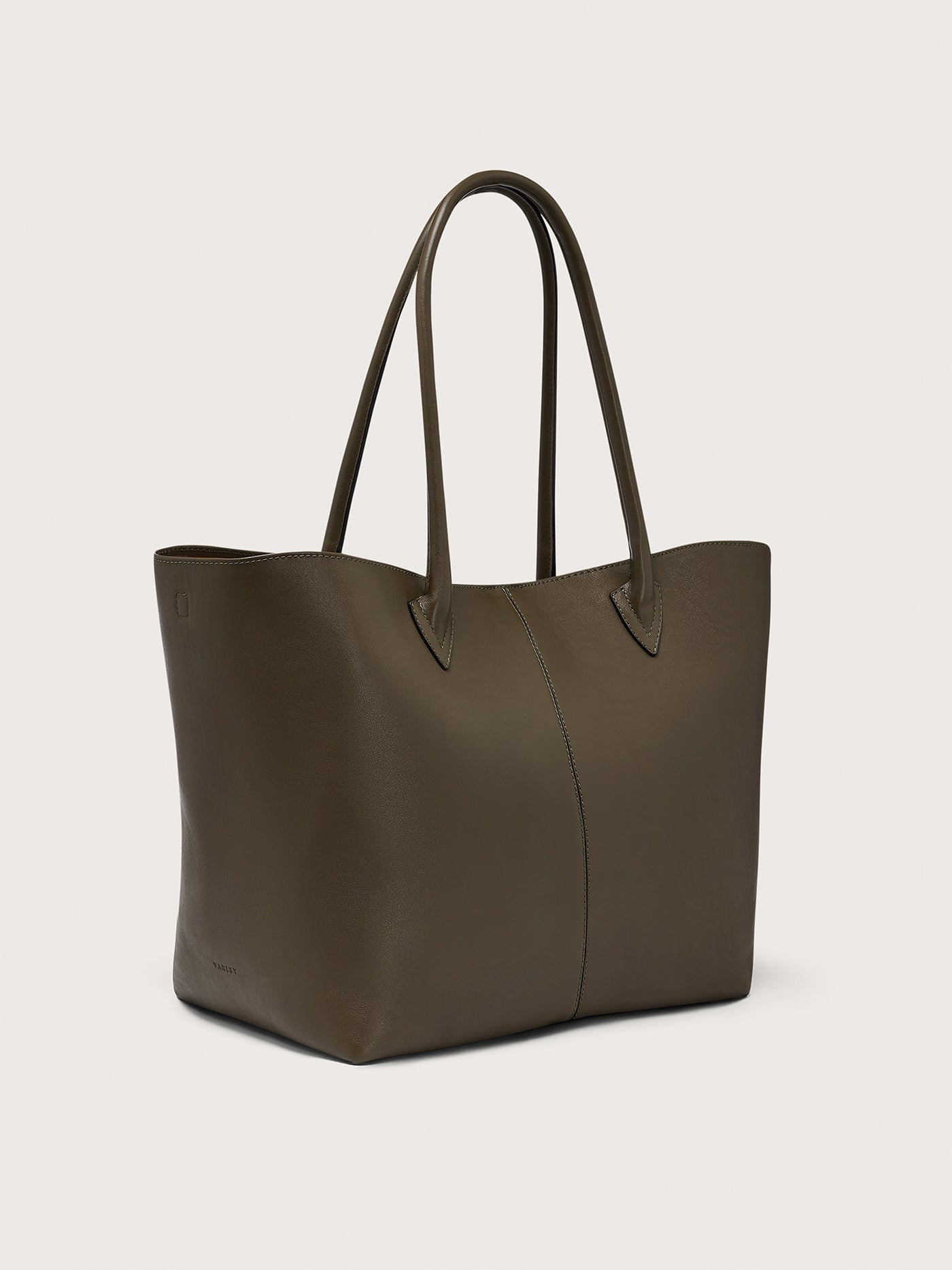 Varley Dark Olive Loene Tote Bag Medium Leather - Refined Everyday Style