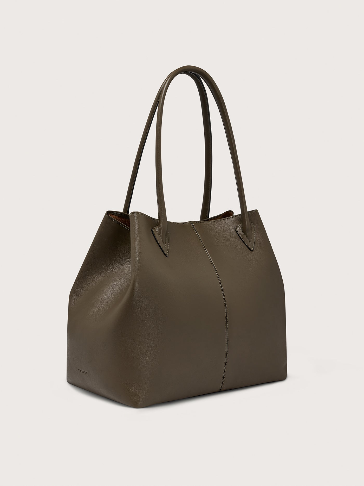 Varley Dark Olive Loene Tote Bag Medium Leather - Refined Everyday Style