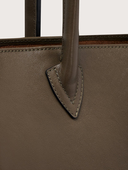 Varley Dark Olive Loene Tote Bag Medium Leather - Refined Everyday Style