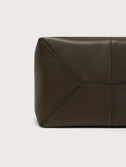 Varley Dark Olive Loene Tote Bag Medium Leather - Refined Everyday Style
