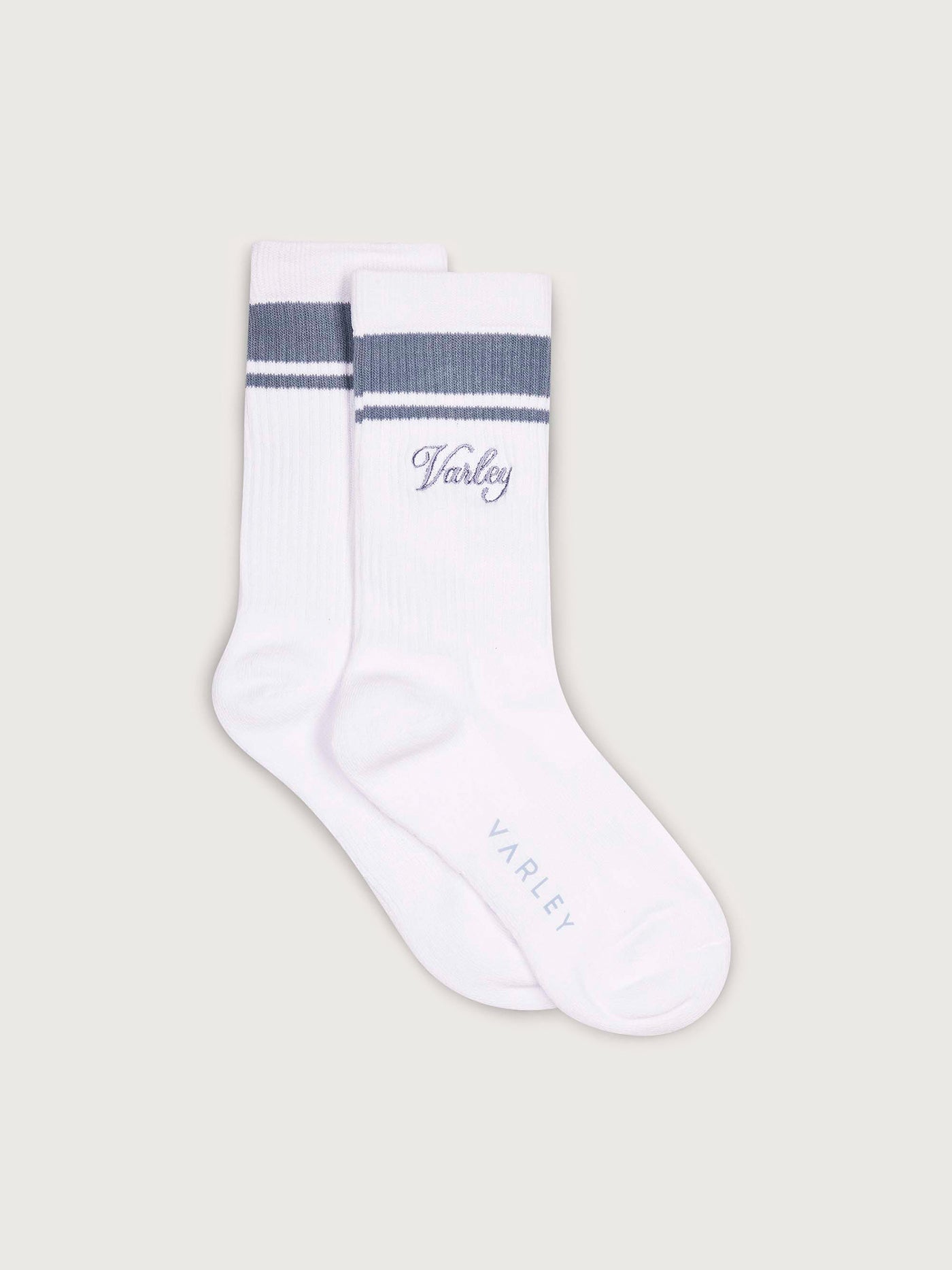 Varley White/ Ash Blue Lamar Club Stripe Sock