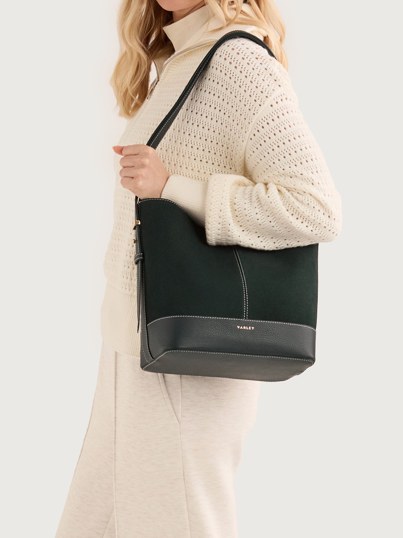 Varley Forest Heath Bucket Bag Medium Suede - Modern Suede Bucket Bag