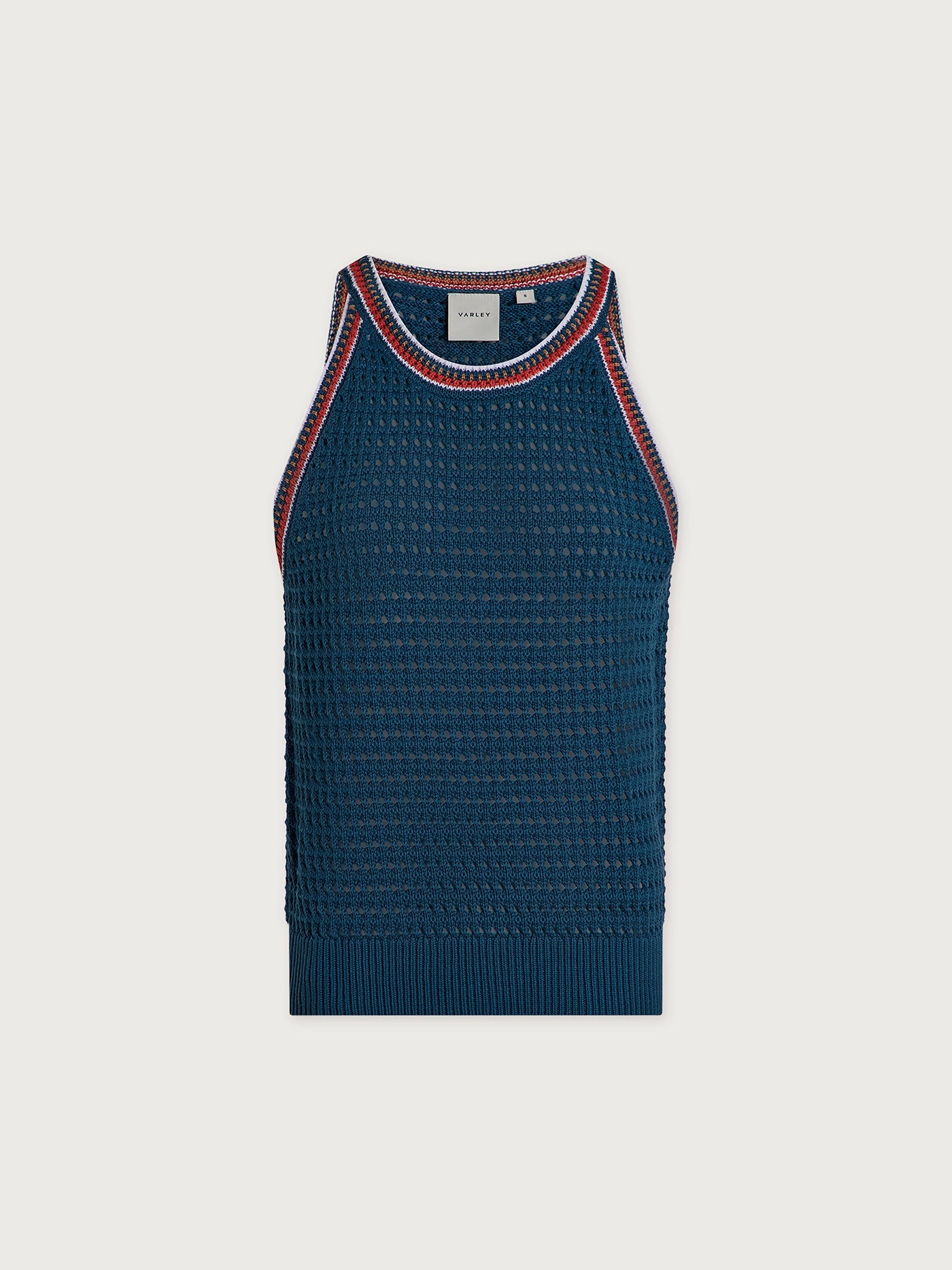 Varley Heron Blue Aberg Halter Knit Top