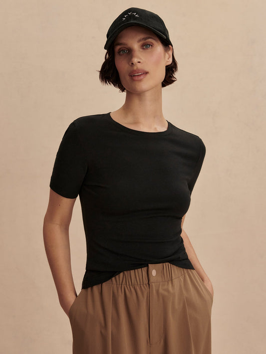 Varley Black Regina Fitted Tee