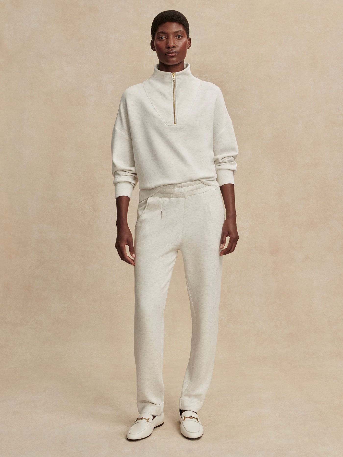 Varley Ivory Marl The Rolled Cuff Pant 25 | VARLEY US