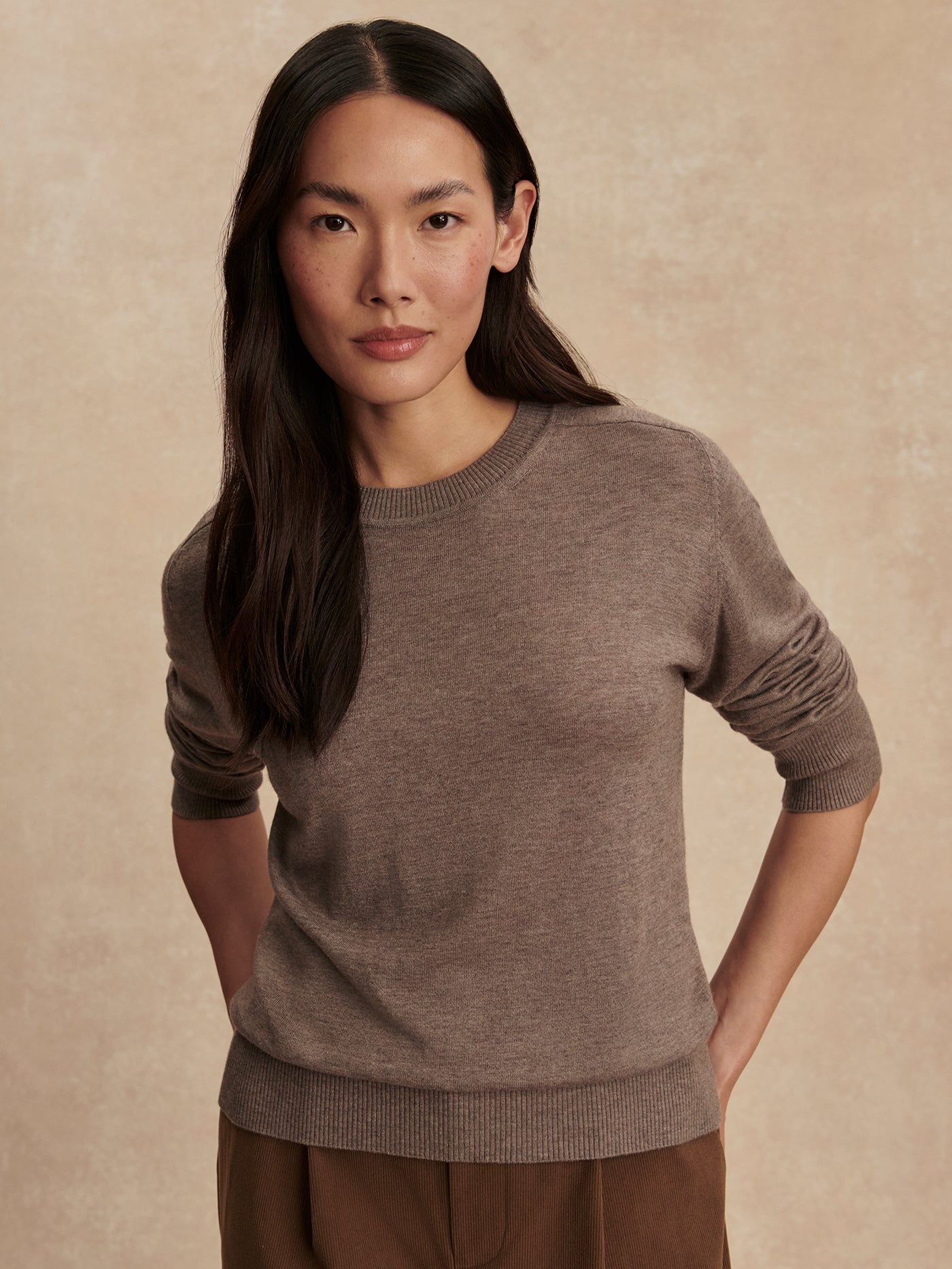 Varley Cinder Marl Fincham Knit Sweater