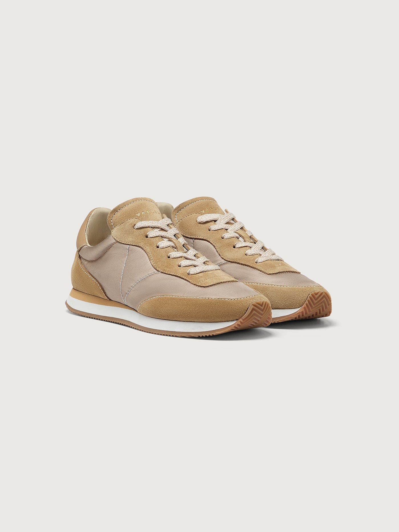 Varley Taupe Amera Runner Suede/Satin