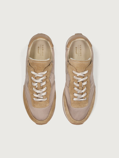Varley Taupe Amera Runner Suede/Satin