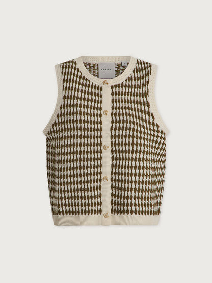 Varley Egret/ Golden Olive Aura Knit Top