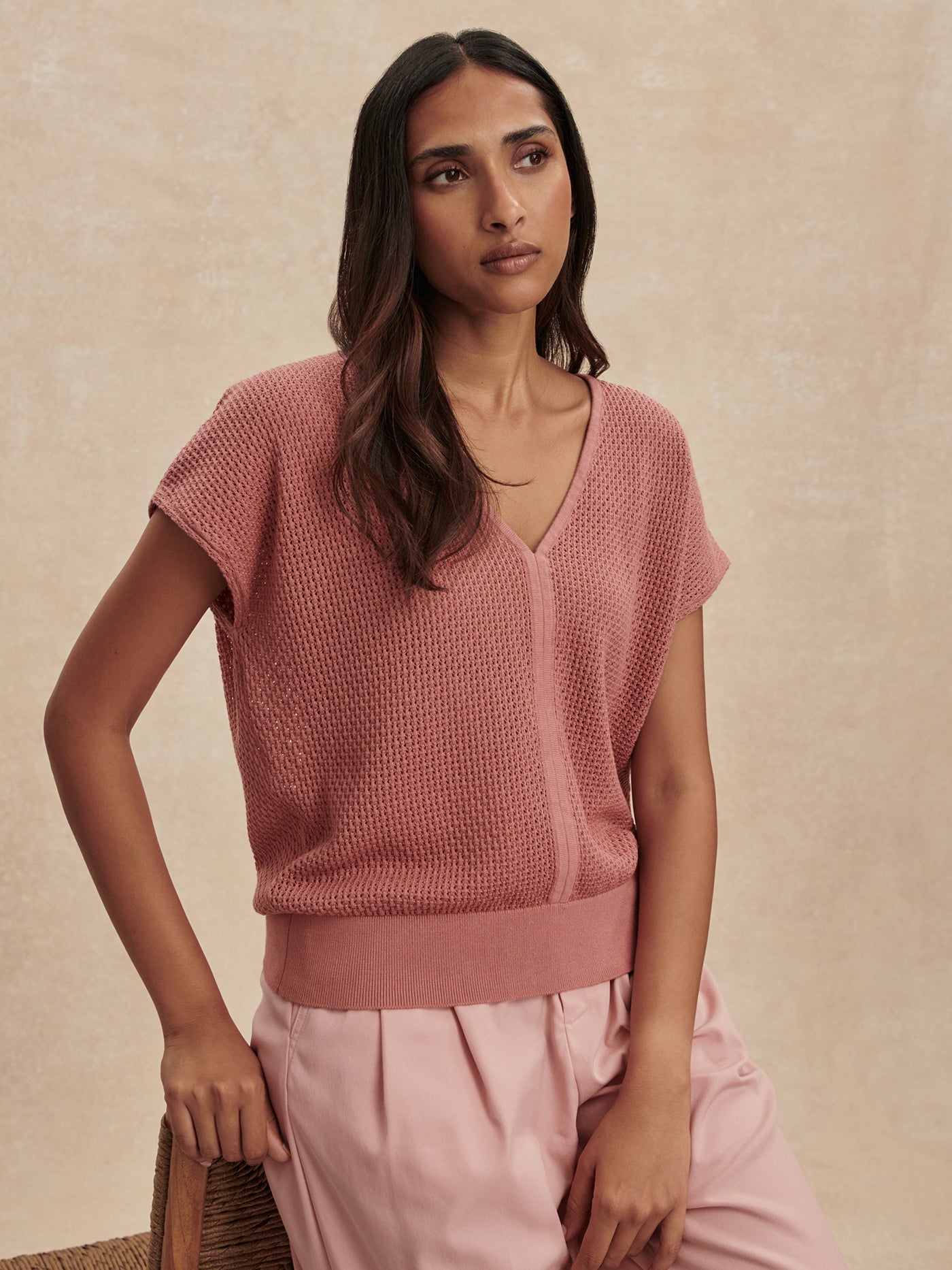 Varley Ash Rose Ashford Knit Top