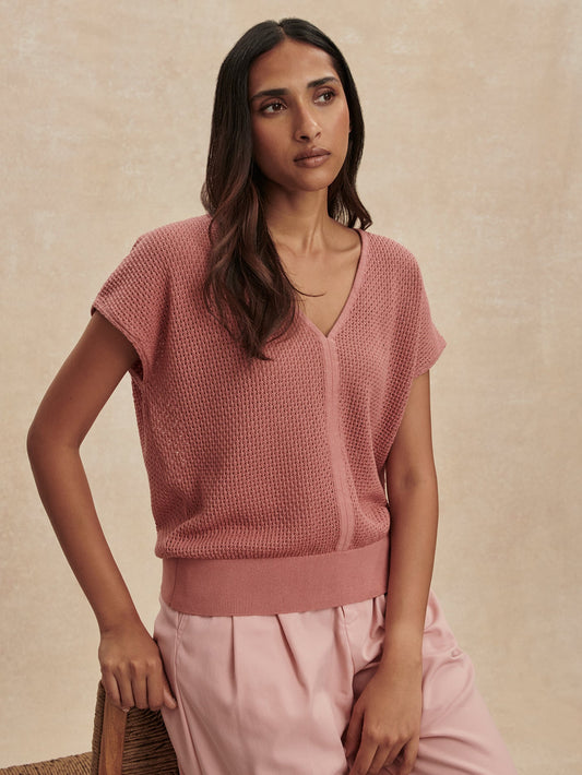 Varley Ash Rose Ashford Knit Top
